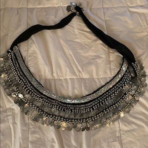 Velvet belly dancer coin belt